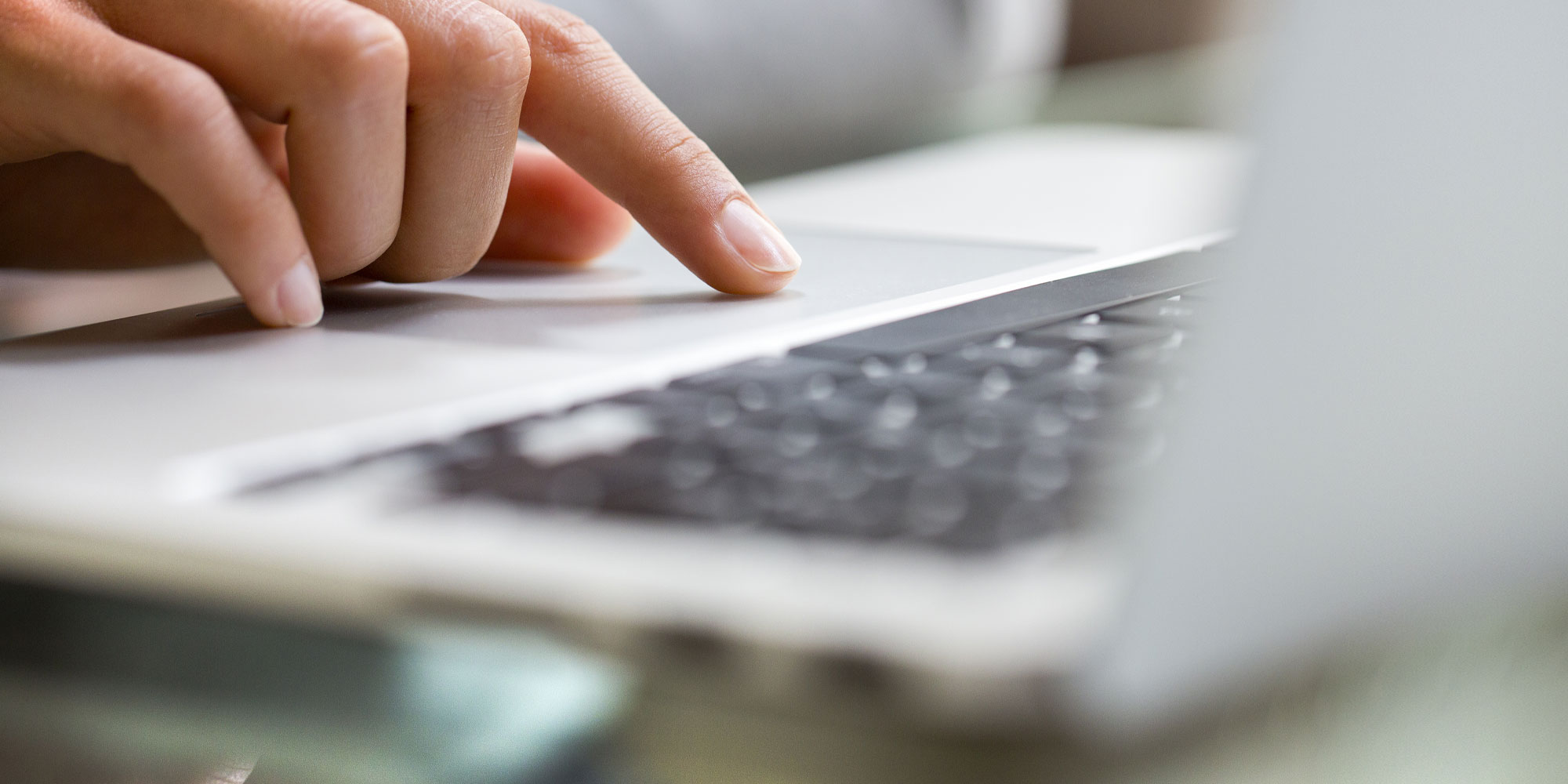 Using the website on a laptop