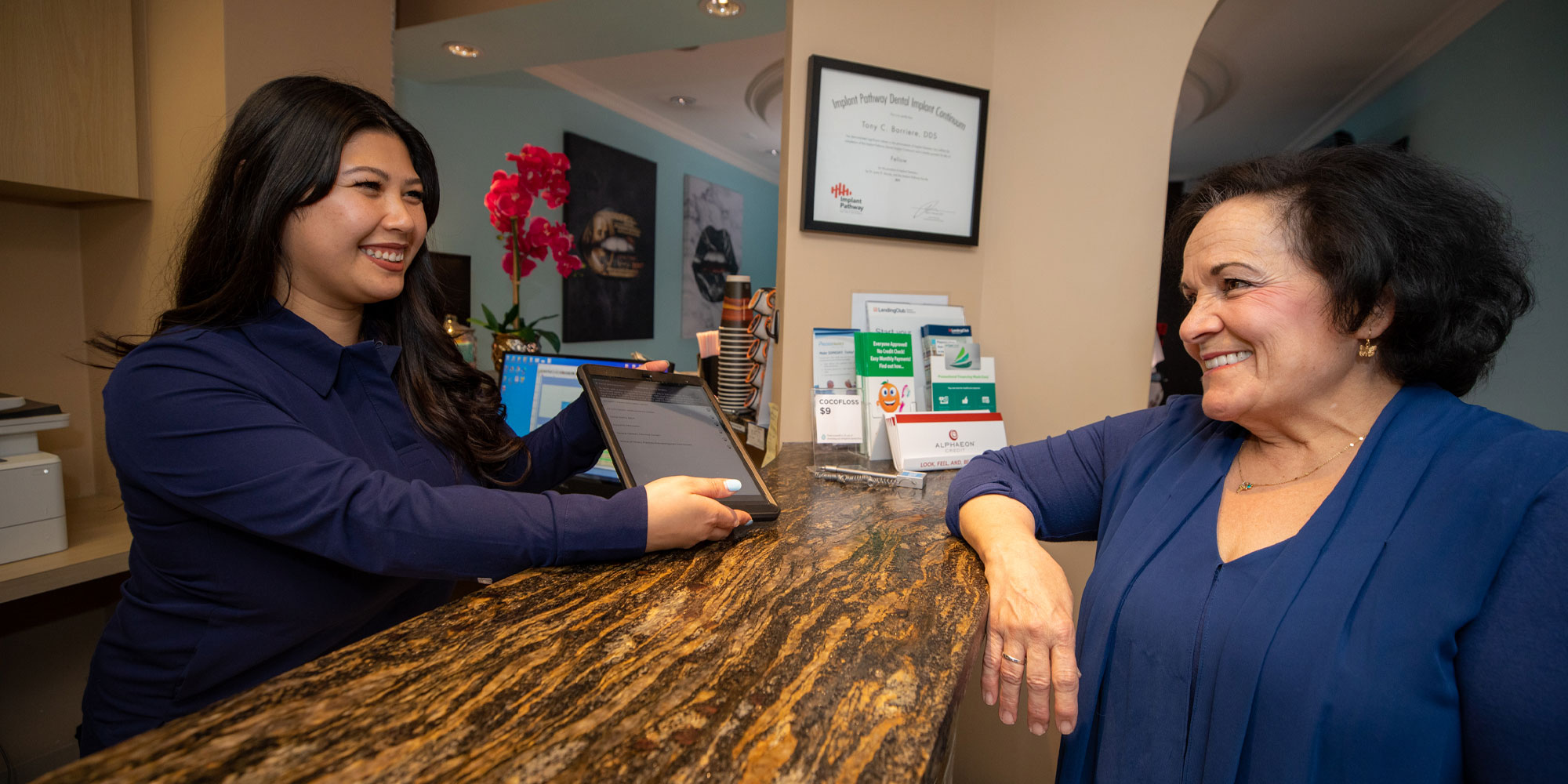 The front desk at West LA Implants