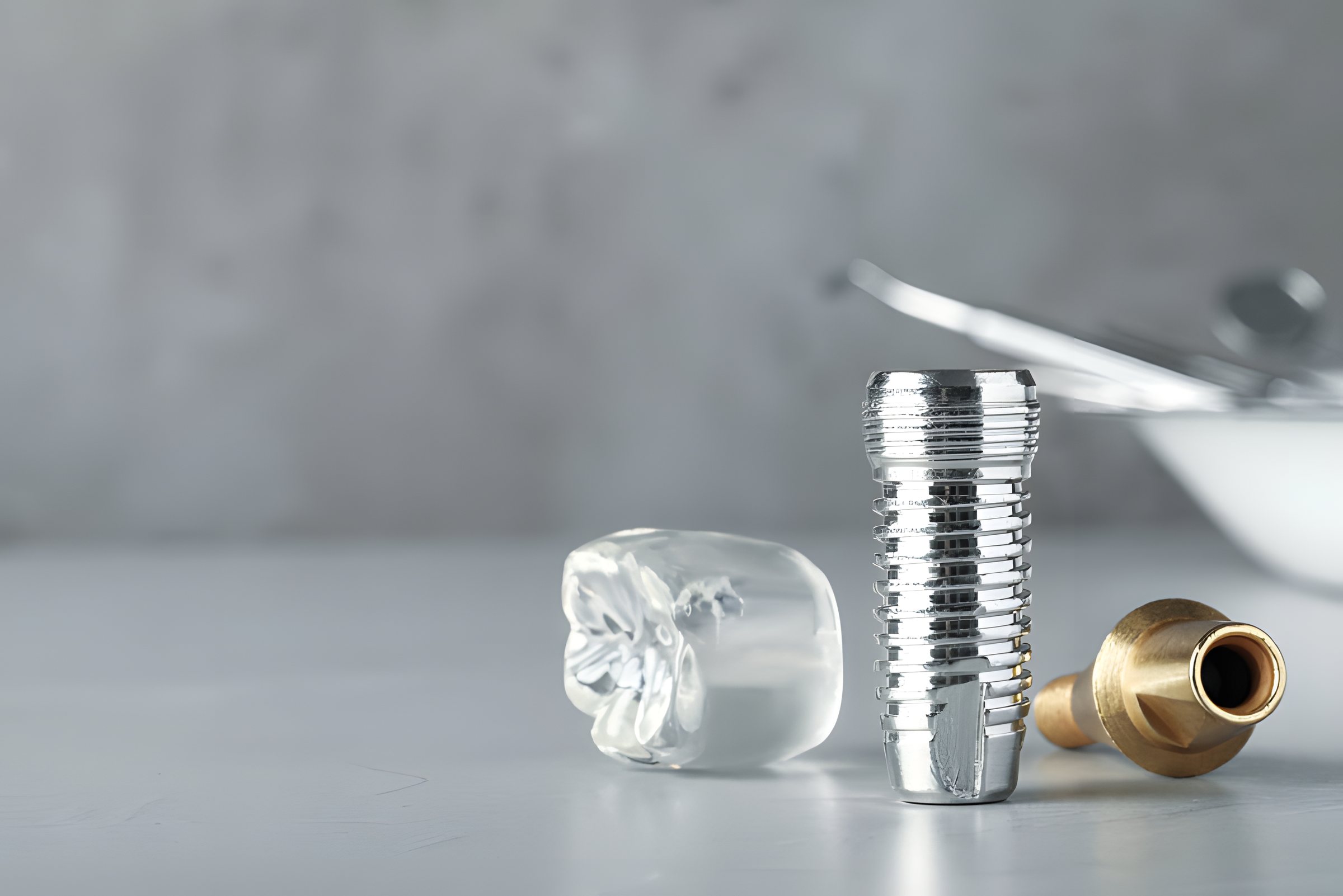 A dental implant, its abutment and a crown