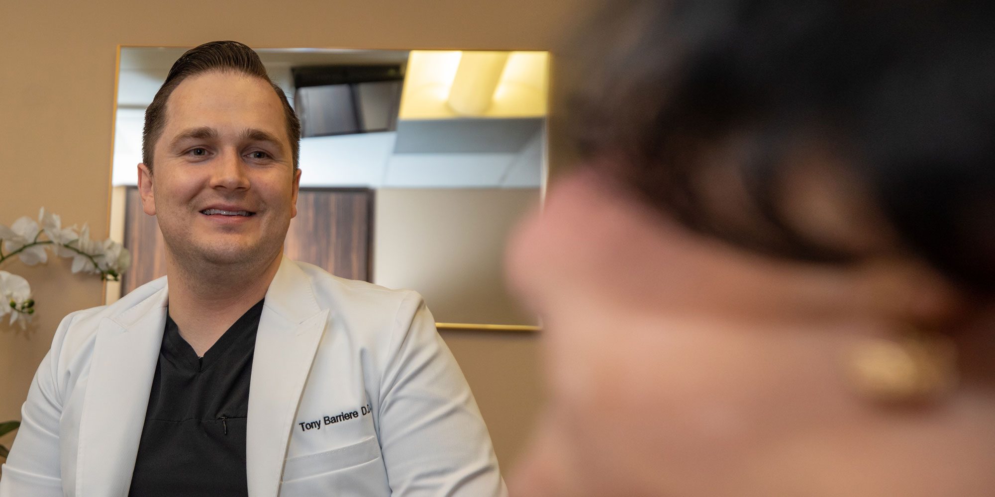 Dr. Tony Barriere welcoming a patient at West LA Implants